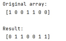 Flip zeros and ones in 1D NumPy array | Output