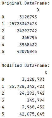 Example: Format a number with commas to separate thousands