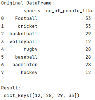 Get all keys from GroupBy object in Pandas