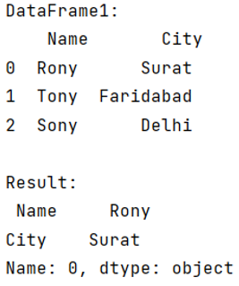 Example: Get particular row as series from pandas dataframe