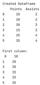 Example: Get the first column