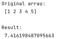 Example: How do you get the magnitude of a vector in NumPy?