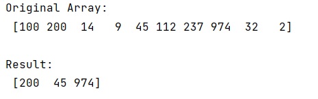 Example: How to get the values from a NumPy array using multiple indices?