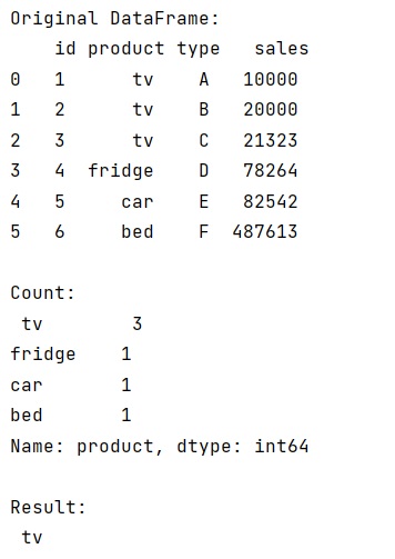 Example: Get values from column that appear more than X times