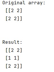 Example: How to insert a row at a specific location in a 2d array in NumPy?