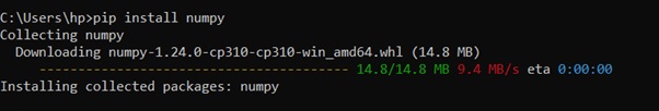 Step 3: Installing SciPy and NumPy using pip