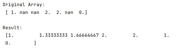 Example: Interpolate NaN values in a numpy array