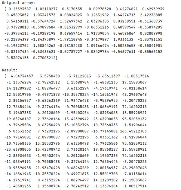 Example: How to interpret the values returned by numpy.correlate()?