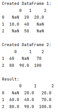 Example: Join or merge with overwrite