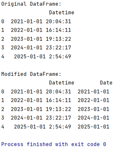 Example: keep only date part when using pandas.to_datetime