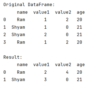 Example: Keep other columns when using sum() with groupby