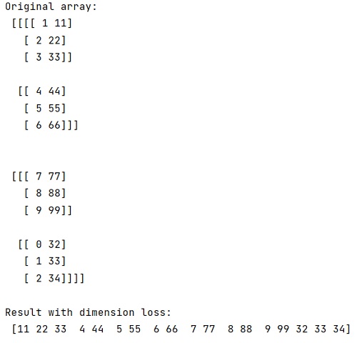 Loss of dimension during masking | Output