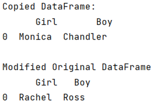 Example 2: Make a copy of a DataFrame