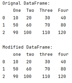 Example: Make pandas DataFrame column headers all lowercase