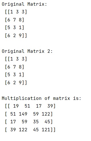 Example: How does multiplication differ for NumPy Matrix vs Array classes?
