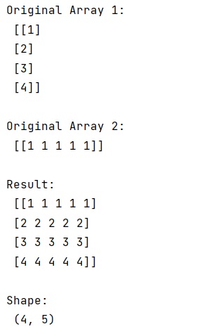 Example: How to multiply two vector and get a matrix?