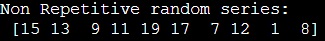 Example: Non-repetitive random number in NumPy