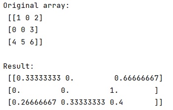 Normalize a SciPy Sparse Matrix | Output