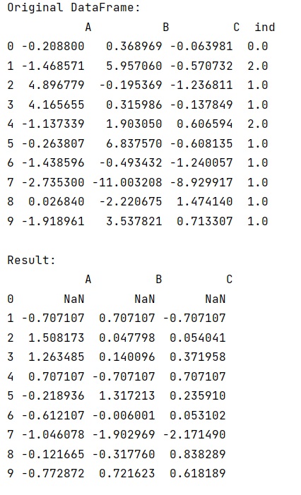 Example: Normalize dataframe by group