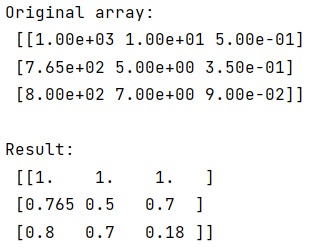 Example: Normalize NumPy Array Columns