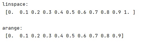 Example: What is the difference between np.linspace() and np.arange() methods?