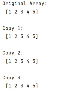 Example: NumPy array assignment with copy
