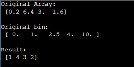 Example: numpy.digitize() Method with Example