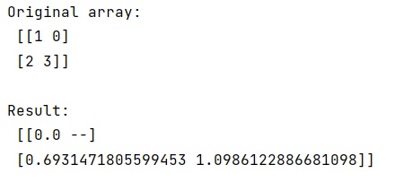Example: NumPy: Efficiently avoid 0s when taking log (matrix)