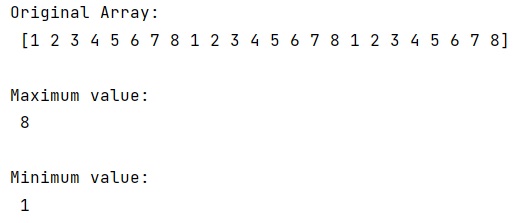Example: NumPy: function for simultaneous max() and min()