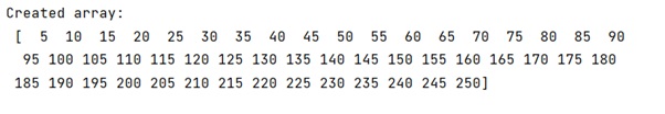 Example: Is there a NumPy function that allows you to specify start, step, and number?