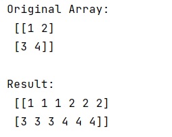 Example: numpy.repeat() Method with Example