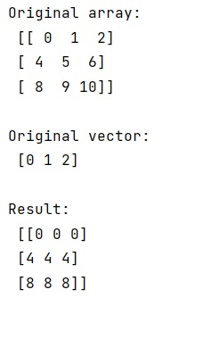Example: NumPy: Subtract every row of matrix by vector