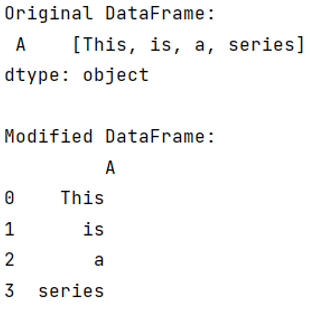 Pandas series to dataframe