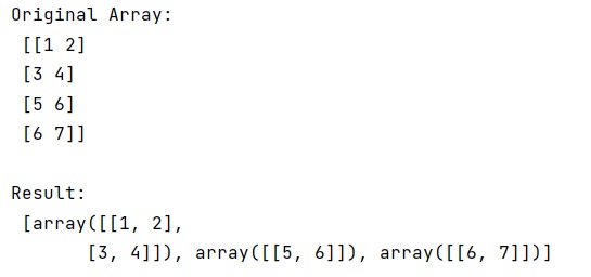 Example: Partition array into N chunks with NumPy