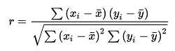 pearson correlation coefficient formula