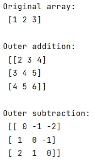 Example: How to perform outer addition with NumPy?
