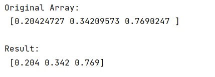 Example: How to print numpy array with 3 decimal places?