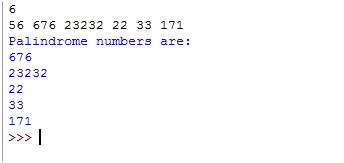 Python program to print palindrome number