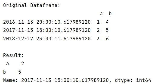 Example: Pandas DataFrame: How to query the closest datetime index?