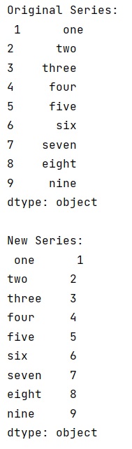 Example: Quickest way to swap index with values