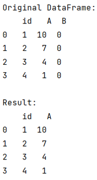 Example: Pandas dataframe remove constant column