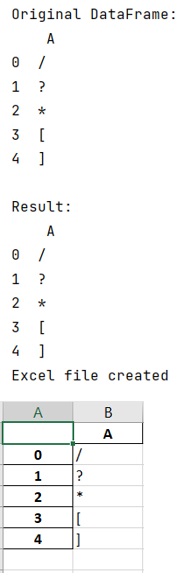 Example: How to remove illegal characters so a dataframe can write to Excel?