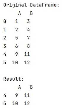 Example: Remove rows in less than a certain value