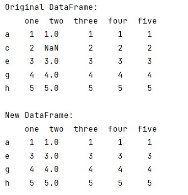 Example: How to remove rows with null values from kth column onward?