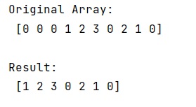 Example: How to remove zeroes from the beginning of a NumPy array?