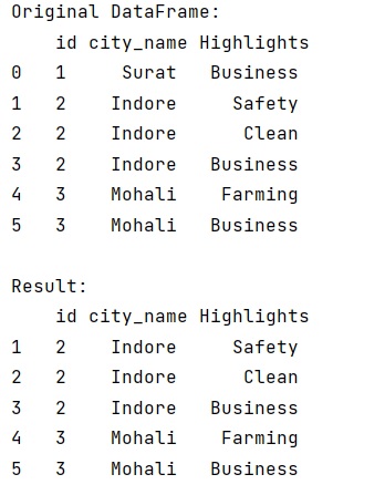 Example: Removing Rows on Count condition