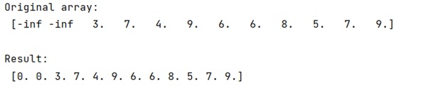 Example: Replace -inf with zero value in NumPy array