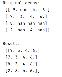Example: Replace NaN values with average of columns in NumPy array