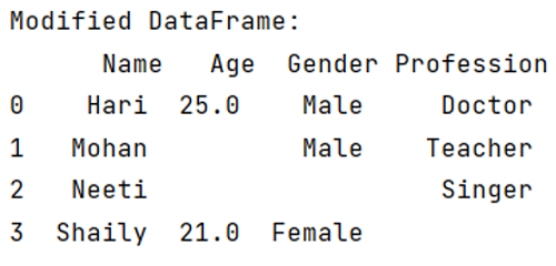 Example 2: Replace NaN with blank/empty string