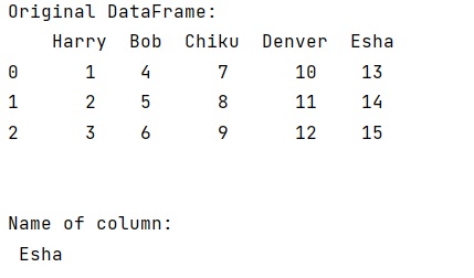 Example: How to retrieve name of column from its index in Pandas?